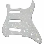 Paramount ปิ๊กการ์ดกีตาร์ไฟฟ้า ทรง Strat 3 Ply แบบ S-S-S รุ่น X100900530 White Sparkle Exotic Veneer Strat Type Pickguard