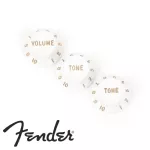 Fender® ปุ่มวอลุ่มกีตาร์ไฟฟ้า ปุ่มโทนกีตาร์ไฟฟ้า สำหรับทรง Strat จำนวน 3 ตัว 1x วอลุ่ม, 2x โทน / Stratocaster® Knobs, Pack of 3  1x Volume, 2x Tone