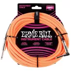 ERNIE BALL® สายแจ็คกีตาร์ แบบไนลอนถัก ยาว 5.5 เมตร หัวตรง/ หัวงอ มีฉนวน 2 ชั้น 18FT Braided, Straight / Angle Instrument Cable