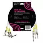 ERNIE BALL® สายพ่วงเอฟเฟค / สายแจ็คต่อเอฟเฟค ยาว 46 ซม. หัวตรง/หัวงอ 1 แพ็คมี 3 เส้น << 1.5FT Patch Cable, White >>