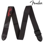 Fender® Strap Black Poly สายสะพายกีตาร์ไฟฟ้า / สายสะพายกีตาร์โปร่ง 2 นิ้ว Red มีตราโลโก้ Fender ของแท้ 100%