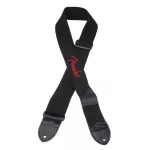 Fender® Strap Black Poly สายสะพายกีตาร์ไฟฟ้า / สายสะพายกีตาร์โปร่ง 2 นิ้ว Red มีตราโลโก้ Fender ของแท้ 100%