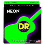 DR Strings Neon, airy guitar line number 11, glow in the dark place, Custom Light, 11-50 ** Made in USA **