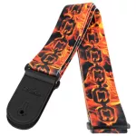 Alice guitar sash Polyester material, 5 cm wide, artificial leather With a rope tied the guitar head Rock fire chain pattern, model A040-D2 + free guitar