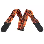 Alice guitar sash Polyester material, 5 cm wide, artificial leather With a rope tied the guitar head Rock fire chain pattern, model A040-D2 + free guitar