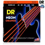DR Strings NOB5-40 สายกีตาร์เบส 5 สาย แบบเคลือบ สีส้ม เรืองแสง Light, 40/120 ** Made in U.S.A.**