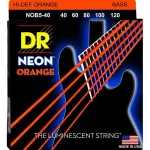 DR Strings NOB5-40 สายกีตาร์เบส 5 สาย แบบเคลือบ สีส้ม เรืองแสง Light, 40/120 ** Made in U.S.A.**