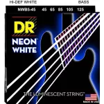 DR Strings NWB5-45 สายกีตาร์เบส 5 สาย แบบเคลือบ สีขาว เรืองแสง Medium, 45/125 ** Made in U.S.A.**