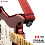 D'Addario® Auto Lock Strap, Blood Red Strap, Automatic Blood Red, 2 inches wide, // Made in Canada
