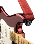 D'Addario® Auto Lock Strap, Blood Red Strap, Automatic Blood Red, 2 inches wide, // Made in Canada