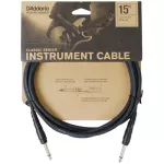 D'Addario® สายแจ็คกีตาร์ 4.5 เมตร อย่างดี แบบหัวตรง/หัวตรง รุ่น Classic Series Instrument Cable PW-CGT-15