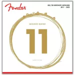 Fender® สายกีตาร์โปร่ง เบอร์ 11 80/20 Bronze ของแท้ 100% รุ่น 70CL Custom Light .011 - .052 ** Made in USA **