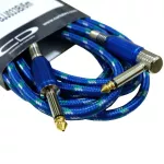 Carlsbro สายแจ็คกีตาร์ 6 เมตร แบบไนลอนถักสีน้ำเงิน หัวโลหะ เส้นใหญ่ รุ่น BJJ033B-6M + ที่รัดสาย 6m Guitar Cable