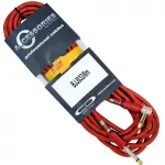 Carlsbro สายแจ็คกีตาร์ 6 เมตร แบบไนลอนถักสีแดง หัวโลหะ เส้นใหญ่ รุ่น BJJ033-6M + ที่รัดสาย 6m Guitar Cable