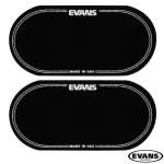 Evans™ แผ่นเสริมติดกลองเบส สำหรับกระเดื่องคู่ แพ็ค 2 ชิ้น รุ่น EQPB2 EQ Black Nylon Double Patch ** Made in USA **