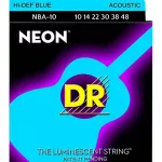 DR Strings NEON สายกีตาร์โปร่ง เบอร์ 10 เรืองแสงในที่มืด สายเคลือบ Extra Light, 10-48 ** Made in USA **