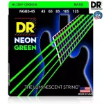 DR Strings NGB5-45 สายกีตาร์เบส 5 สาย แบบเคลือบ สีเขียว เรืองแสง Medium, 45/125 ** Made in U.S.A.**