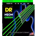 DR Strings NGB5-45 สายกีตาร์เบส 5 สาย แบบเคลือบ สีเขียว เรืองแสง Medium, 45/125 ** Made in U.S.A.**