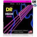 DR Strings NPB-45, 4 guitar lines, pink coating, glow, Medium, 45/105 ** Made in U.S.A. **