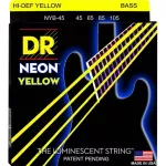 DR Strings Nyb-45, 4 guitar lines, yellow coating, glow, Medium, 45/105 ** Made in U.S.A. **
