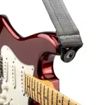 D'Addario® Auto Lock Strap, a Metal Gray guitar strap, automatic pins, 2 inches wide / // made in Canada