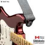 D'Addario® Auto Lock Skater Strap สายสะพายกีตาร์ Skater Grey แบบผ้าฝ้าย ระบบล็อคหัวหมุดอัตโนมัติ กว้าง 2 นิ้ว // Made in Canada