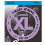 D'Addario® Exl190 4 guitar lines, 100% genuine Nikkil, Custom Light, 40-100 ** Made in USA **