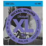 D'Addario® สายกีตาร์ไฟฟ้า เบอร์ 11 แบบนิกเกิล ของแท้ 100% รุ่น EXL115 Blues-Jazz Rock / Medium, 11-49 ** Made in USA **