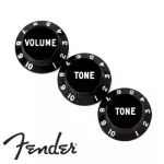 Fender® ปุ่มวอลุ่มกีตาร์ไฟฟ้า ปุ่มโทนกีตาร์ไฟฟ้า สำหรับทรง Strat จำนวน 3 ตัว 1x วอลุ่ม, 2x โทน / Stratocaster® Knobs, Pack of 3 1x Volume, 2x Tone