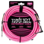 ERNIE BALL® สายแจ็คกีตาร์ แบบไนลอนถัก ยาว 5.5 เมตร หัวตรง/ หัวงอ มีฉนวน 2 ชั้น 18FT Braided, Straight / Angle Instrument Cable