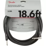 Fender® สายแจ็คกีตาร์ 5.5 เมตร หัวตรง/หัวงอ ของแท้ รุ่น Pro Series 5.5M/18.6FT Instrument Cable / Straight-Angled, Guitar Cable, สายแจ็คกีตาร์