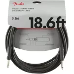 Fender® สายแจ็คกีตาร์ 5.5 เมตร หัวตรง/หัวตรง ของแท้ รุ่น Pro Series 5.5M/18.6FT Instrument Cable / Straight-Straight, Guitar Cable, สายแจ็คกีตาร์