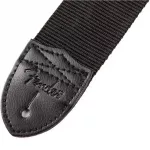 FENDER® Strap Black Poly, electric guitar strap / 2 -inch acoustic guitar strap with 100% authentic Fender logo