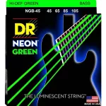 DR Strings NGB-45, 4 guitar lines, glowing green, Medium, 45/105 ** Made in U.S.A. **