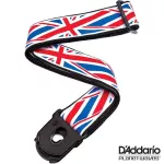 D'Addario® Planet Waves สายสะพายกีตาร์ ปลายสายมีระบบล็อคพิเศษ กว้าง 2 นิ้ว Planet Lock Guitar Strap Union Jack ** Made in Canada **
