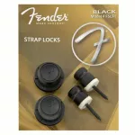 Fender® ปุ่มหมุดสายสะพาย Black พร้อมระบบล็อคแบบพิเศษ / Strap Locks ใช้ได้กับกีตาร์ทุกประเภท