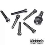 D'Addario® PWPS10 หมุดกีตาร์โปร่ง สีดำจุดงาช้าง วัสดุพลาสติก ABS คุณภาพสูง 1 แพ็ค มี 7 ตัว