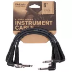 D'Addario®, an effect / jack cable connector, 15 cm long effects, bend / bend 1 pack with 3 lines, PW-CGTP-305 models