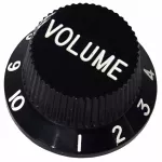 PARAMOUNT TONE button and Volume button, Strat style, model KPTV13BK -S1 - Black Tone Knob, Volume Knob