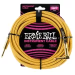 ERNIE BALL® สายแจ็คกีตาร์แบบไนลอนถัก ยาว 7.6m หัวตรง/ หัวงอ 25ft Braided , Straight / Angle Instrument Cable ** Made in USA **