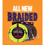 ERNIE BALL®, a nylon jackal line of 7.6M, straight head / bend 25FT Braided, StraigHT / Angle Instrument Cable ** Made in USA **