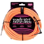 ERNIE BALL® สายแจ็คกีตาร์ แบบไนลอนถัก ยาว 3 เมตร หัวตรง/ หัวงอ มีฉนวน 2 ชั้น 10FT Braided, Straight / Angle Instrument Cable