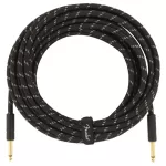 Fender® Deluxe Series Black Tweed สายแจ็คกีตาร์ 7.5 เมตร แบบพรีเมียม หัวตรงชุบทอง 25FT Deluxe Series Instrument Cable
