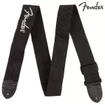 Fender® Strap Black Poly, electric guitar sash / 2 -inch acoustic guitar strap with 100% authentic Fender logo