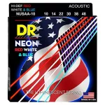 DR Strings NEON สายกีตาร์โปร่ง เบอร์ 10 เรืองแสงในที่มืด สายเคลือบ Extra Light, 10-48 ** Made in USA **