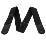 Alice, guitar strap, cotton material, 5 cm wide, with hanging rings With a black guitar tie model A040-A1 + free Pig ** with a picting channel in the body **