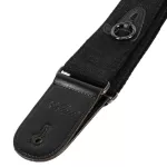 Alice, guitar strap, cotton material, 5 cm wide, with hanging rings With a black guitar tie model A040-A1 + free Pig ** with a picting channel in the body **