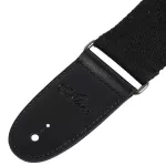 Alice Guitar Strap สายสะพายกีตาร์ ผ้าฝ้าย ปลายหนังเทียม พร้อมเชือกผูกหัวกีตาร์ สีดำ รุ่น A040-SS1 + แถมฟรีปิ๊กกีตาร์