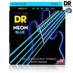 DR Strings NBB5-45 สายกีตาร์เบส 5 สาย แบบเคลือบ สีฟ้าเรืองแสง Medium, 45/125 ** Made in U.S.A.**