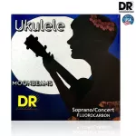 DR Strings UFSC สายอูคูเลเล่ 4 สาย วัสดุฟลูโอโรคาร์บอน สำหรับไซส์ Soprano, Concert Moonbeams Fluorocarbon Ukulele Strings ** Made in U.S.A.**